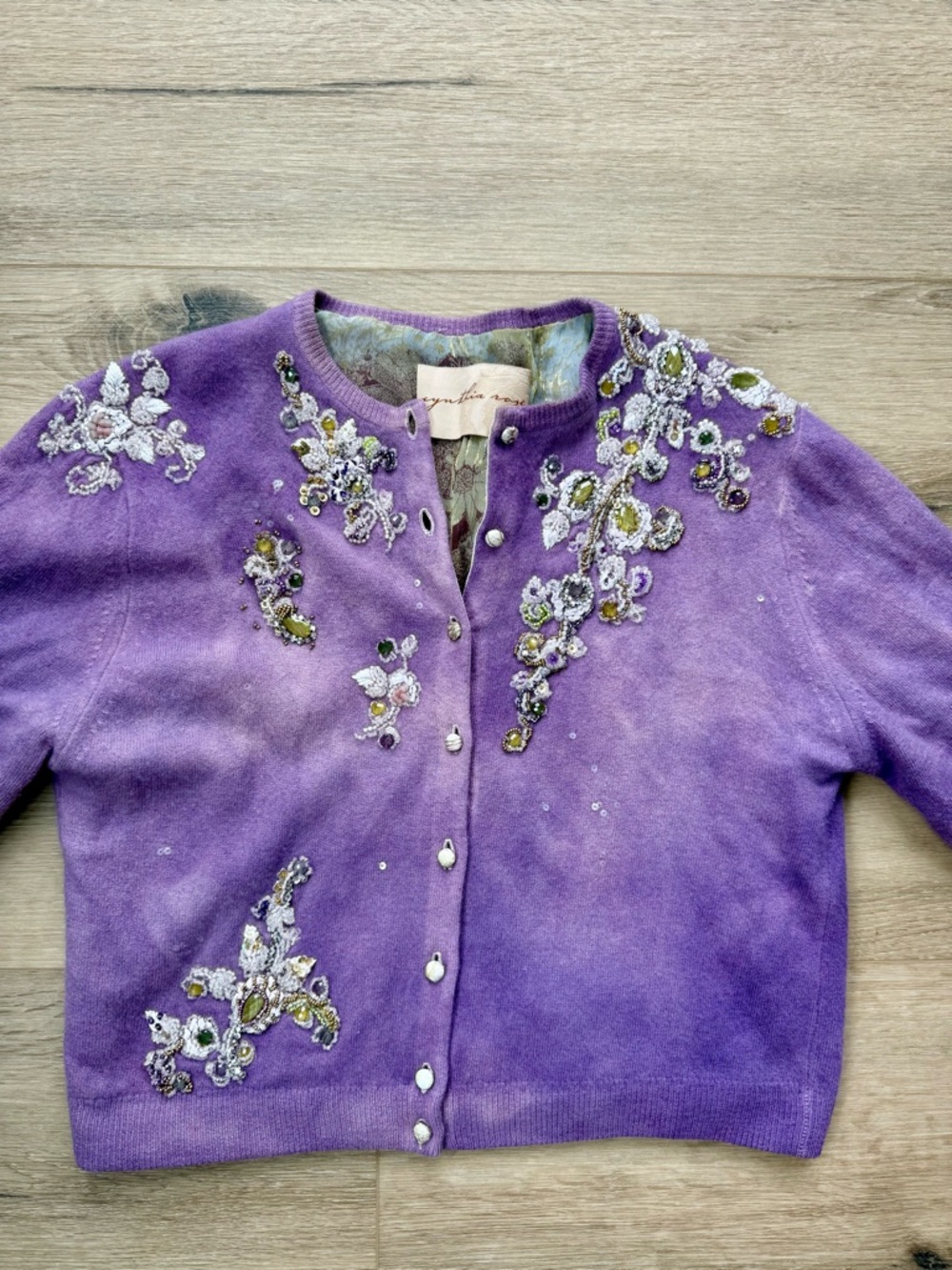 Cynthia Rose Beaded Cashmere Sweater